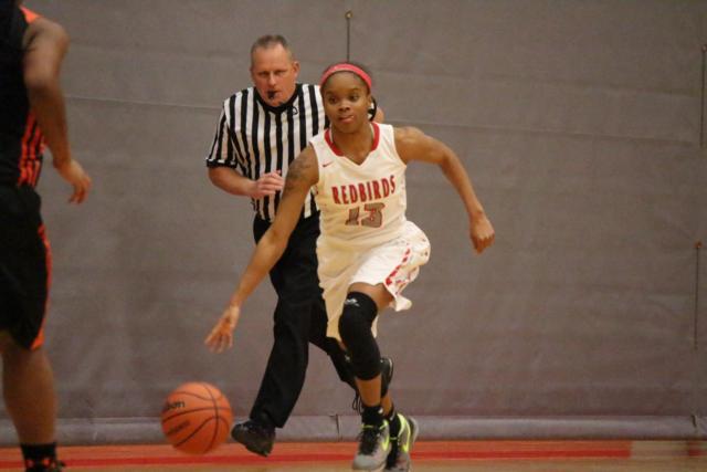 LaJarvia Brown charges down the her home court.