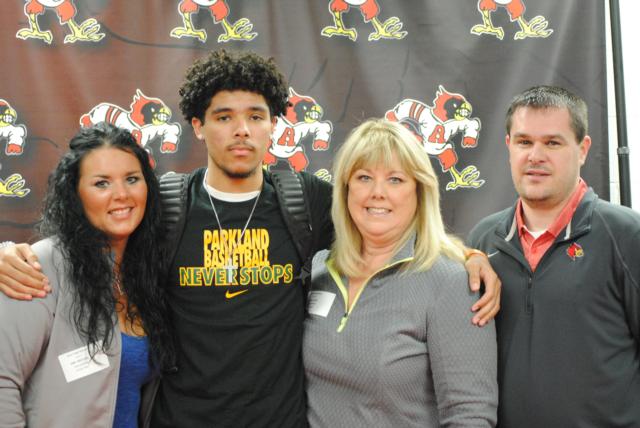 Marcus Latham at his signing with Parkland Community College. (Photo by Brent Feeney)