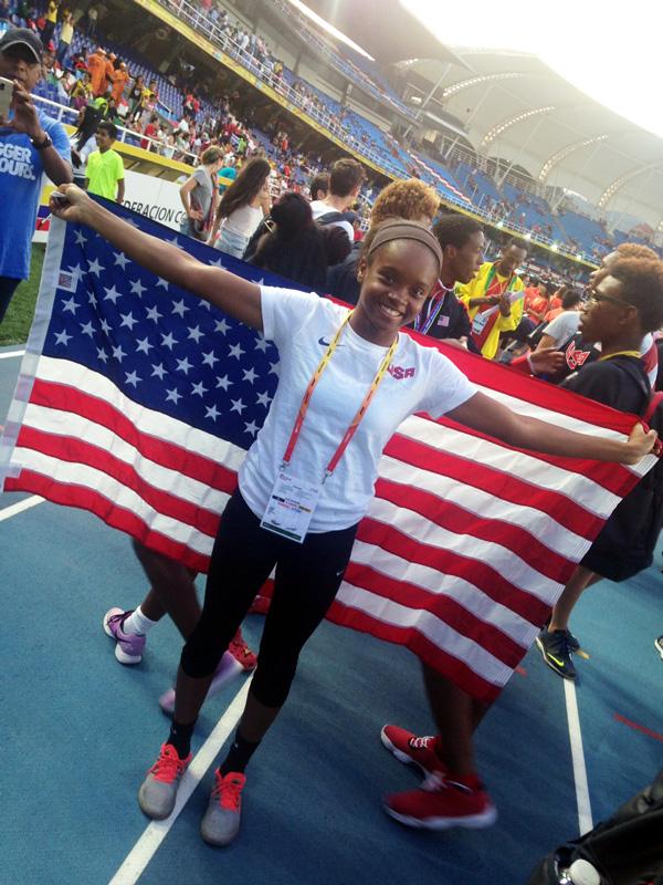 Alton's LaJarvia Brown showing her love of her country.