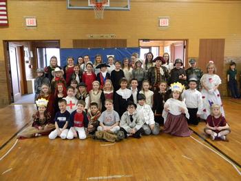 The students dressed as historical figures