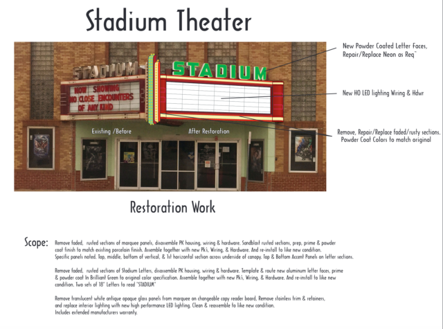 Stadium Theater In Jerseyville Plans To Reopen May 7, Marquee Will Be