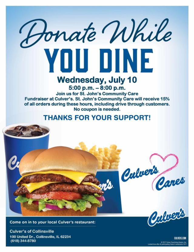 Donate While You Dine at Culver's Culver's of Edwardsville