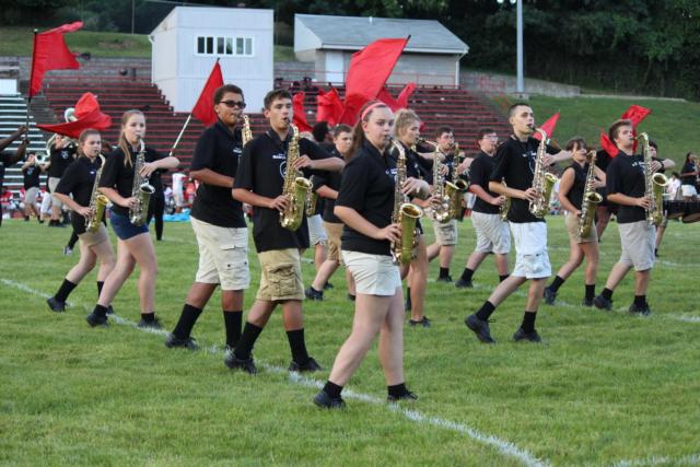 The Alton High School Marching 100 performed two movements from their field show performance entitled 